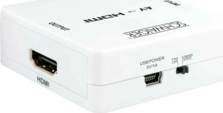 Adapteris AV Schwaiger Schwaiger 3 x CINCH lizdas -> 1 x HDMI lizdas, Full HD 1080p