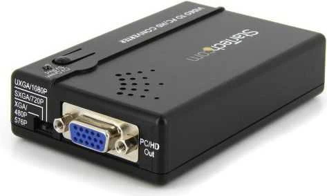 Adapteris AV StarTech Composite Video - S-Video - D-Sub (VGA) juodas (VID2VGATV2)