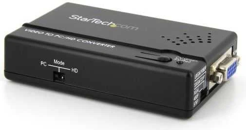 Adapteris AV StarTech Composite Video - S-Video - D-Sub (VGA) juodas (VID2VGATV2)