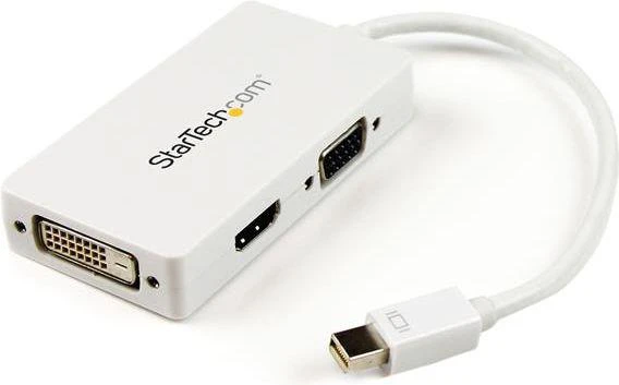 Adapteris AV StarTech DisplayPort Mini - HDMI - D-Sub (VGA) - DVI balta (MDP2VGDVHDW)