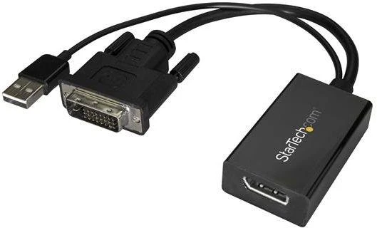 Adapteris AV StarTech DVI-D – DisplayPort + USB-A laidas (DP2DVID2)
