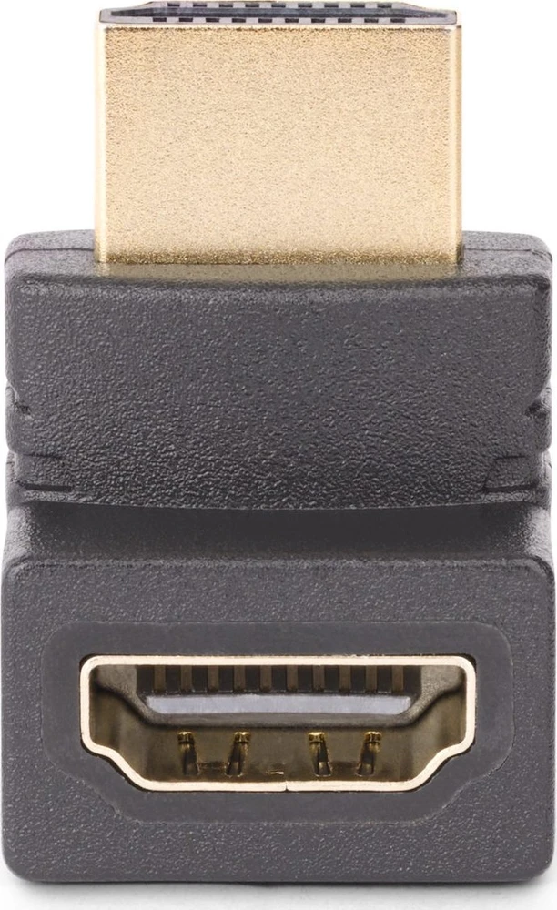 90 laipsnių HDMI adapteris su auksinėmis jungtimis