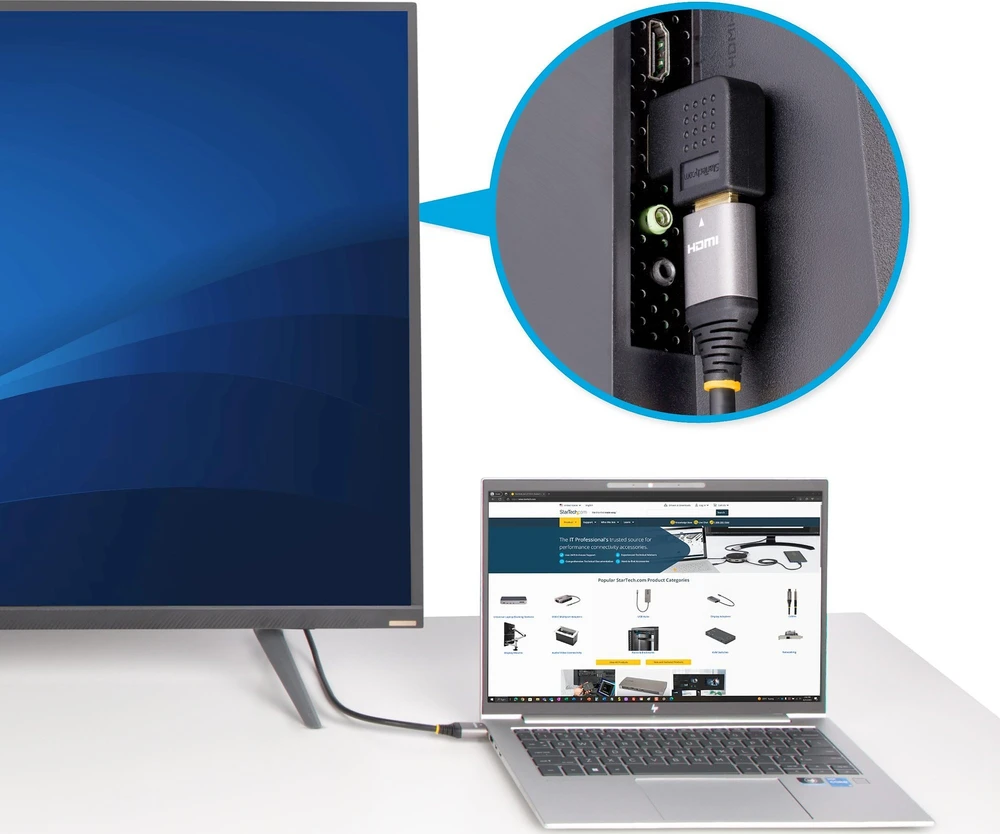 StarTech RIGHT ANGLE HDMI ADAPTER M/F/90-DEGREE/HDMI 2.0/4K 60HZ