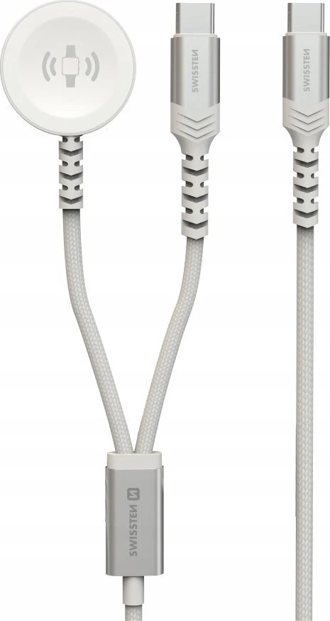 Swissten 2in1 belaidis įkroviklis, skirtas Apple Watch ir USB-C / USB-C / 1,2 m