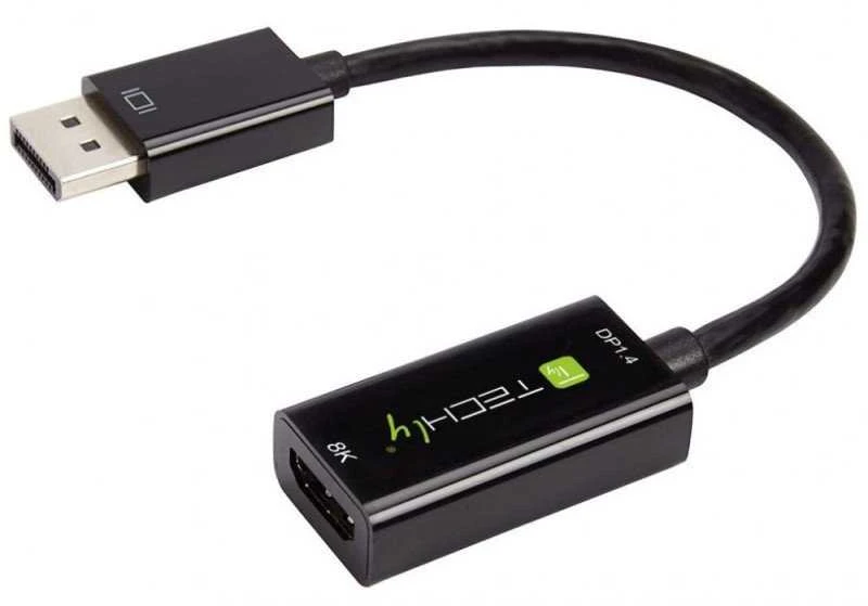 TECHLY DP 1.4 į HDMI 8K perėjimas su pilnu korpusu