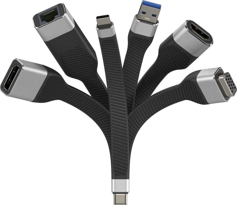 „Techly“ AV adapterio C tipo į DisplayPort/F tipo lankstusis adapteris