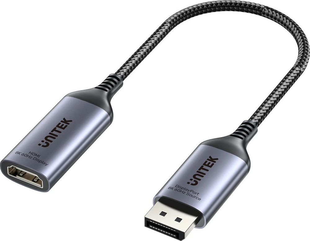Unitek DisplayPort į HDMI 8K adapteris, lankstus laidas