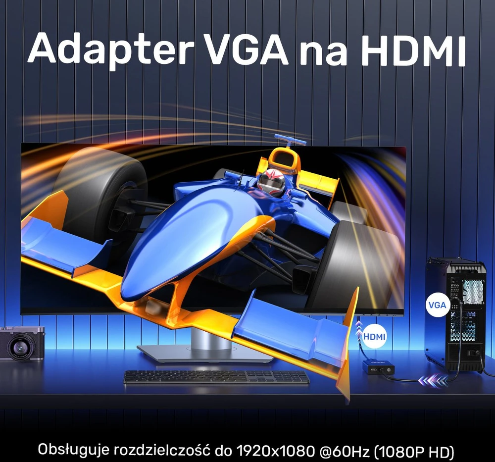 VGA Į HDMI KEITIKLĮ V1112ABK01 + AUDIO UNITEK