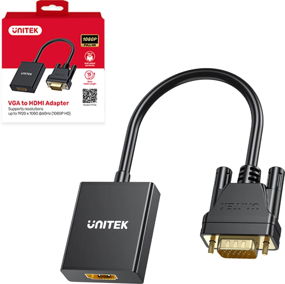 VGA Į HDMI KEITIKLĮ V1112ABK01 + AUDIO UNITEK