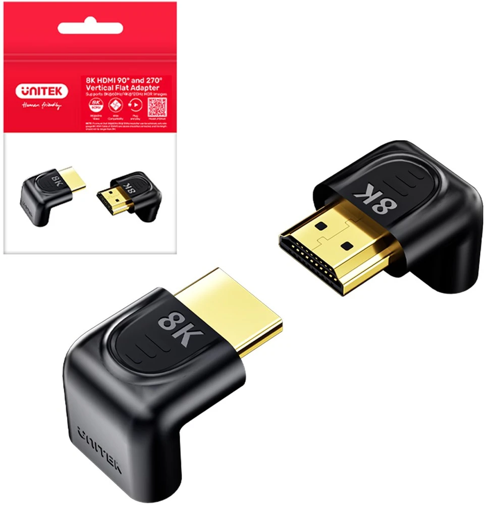Unitek 8K HDMI 90 ir 270 laipsnių kampo adapteris