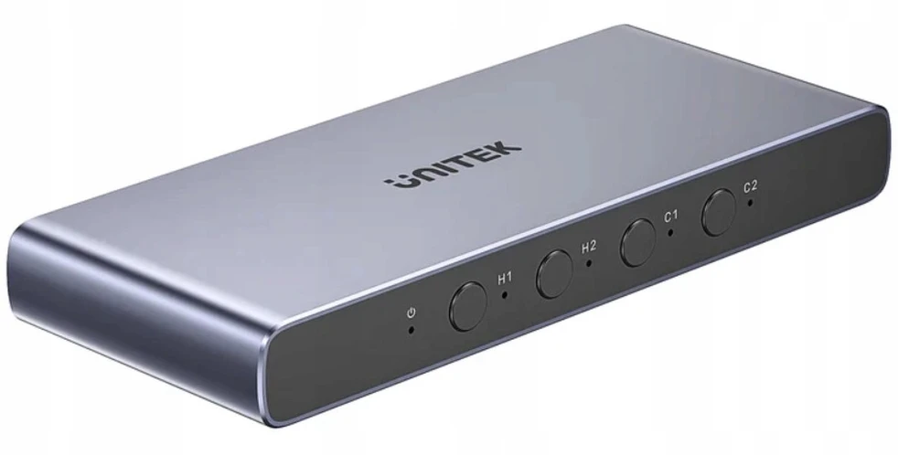 „Unitek 4K HDMI/USB-C“ jungiklis, 4 įėjimai, 1 išėjimas
