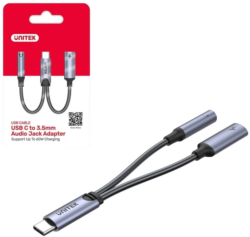 UNITEK ADAPTER USB-C TO USB-C 3.5MM AUDIO PD CHARG