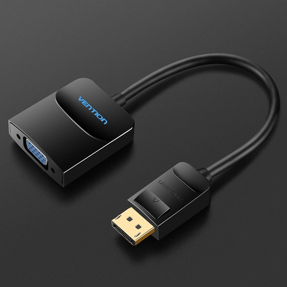 Adapteris AV Vention I/O ADAPTER DP TO VGA/0.15M Juodas HBFBB VENTION