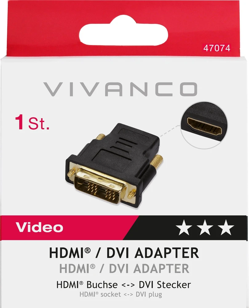 „Vivanco“ adapteris HDMI – DVI (47074)