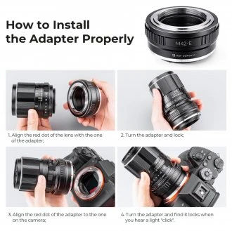 Objektyvas Adapteris - K&F Concept M42 į Sony E Bajonetą, Bronzos Aliuminis