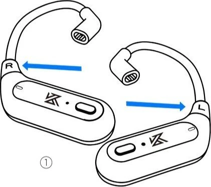 KZ AZ09 juodas - Keičiamas „Bluetooth“ modulis su ausų kabliuku ausinėms, juodas