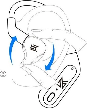 KZ AZ09 juodas - Keičiamas „Bluetooth“ modulis su ausų kabliuku ausinėms, juodas