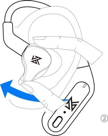 KZ AZ09 juodas - Keičiamas „Bluetooth“ modulis su ausų kabliuku ausinėms, juodas