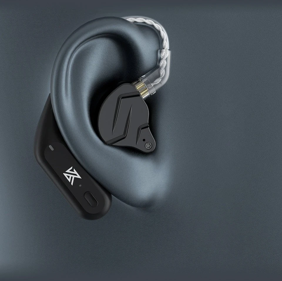 KZ AZ09 juodas - Keičiamas „Bluetooth“ modulis su ausų kabliuku ausinėms, juodas
