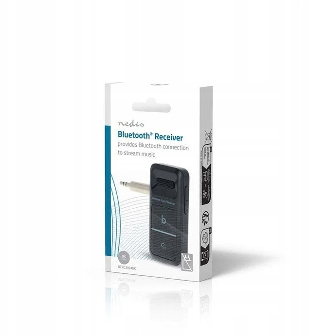 Adapteris bluetooth Nedis Odbiornik Bluetooth BTRC3024BK USB-C / 3.5 mm AAC/SBC Auto off Juodas