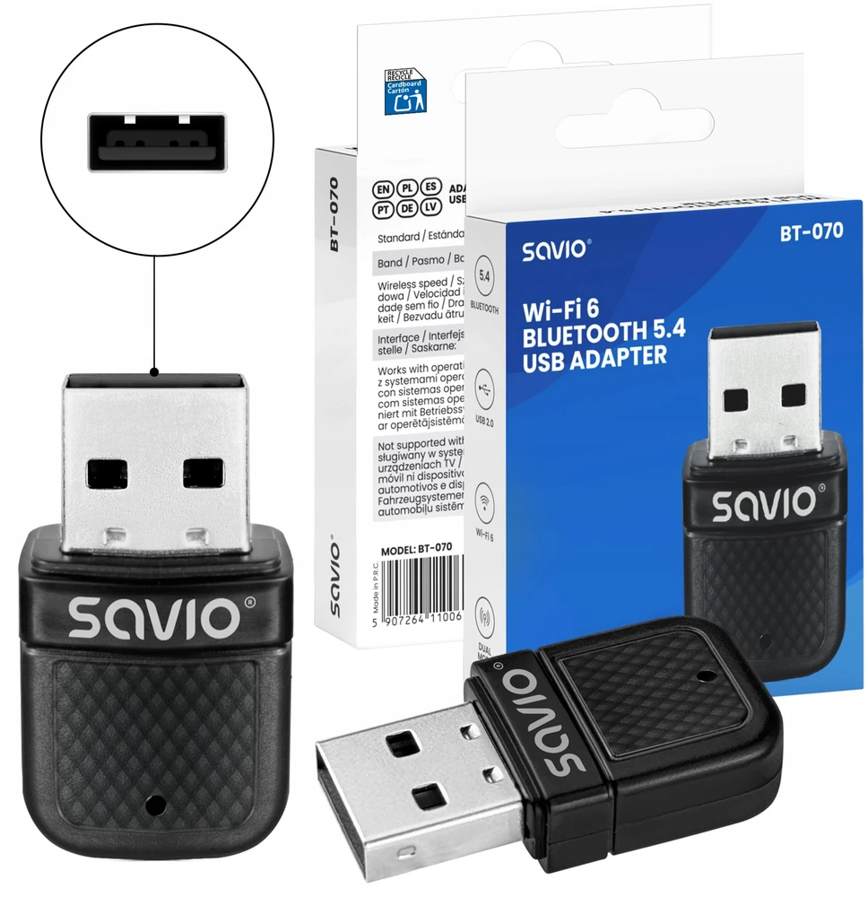 Savio BT-070 sąsajos plokštės / adapteris USB 2.0