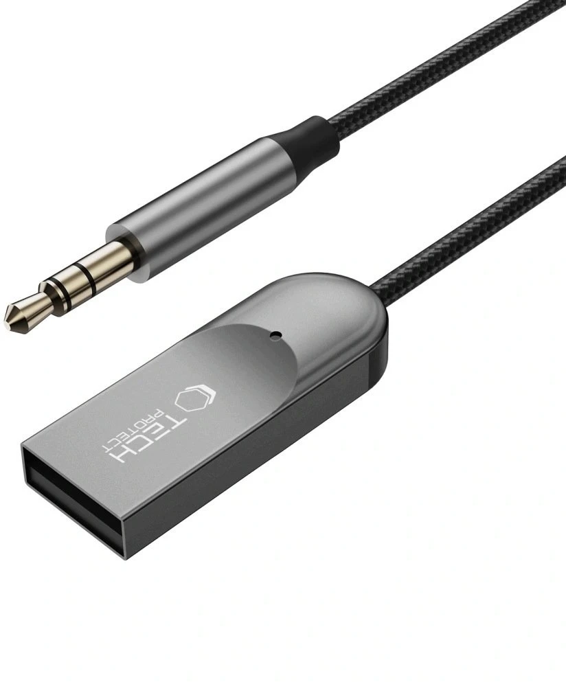 TECH-PROTECT ULTRABOOST AU04 garso adapteris AUX Bluetooth 6.0 pilkas