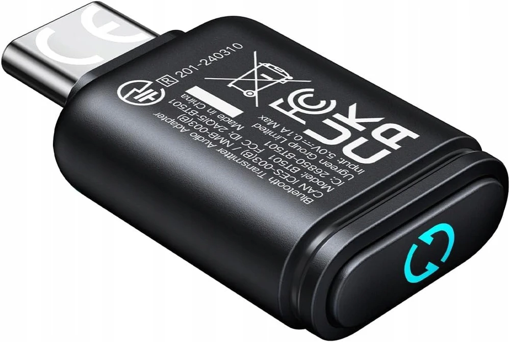 Ugreen Belaidis Bluetooth 5.3 garso adapteris USB-C suderinamas su PS5, Nintendo Switch