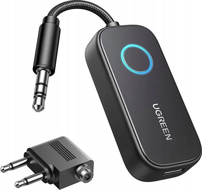 Jack „Ugreen CM671 Bluetooth 5.3“ siųstuvas/imtuvas, 3,5 mm mini lizdas, 300 mAh + lėktuvo adapteris