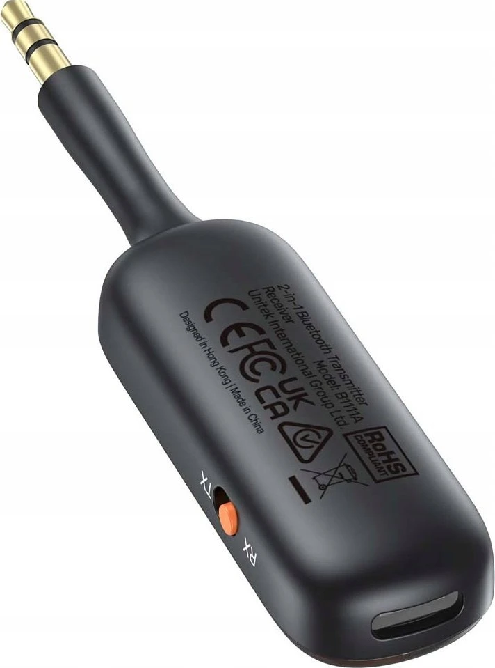 UNITEK 2in1 Adapteris Bluetooth 5.3 garso siųstuvo/imtuvo diapazonas 10m juoda