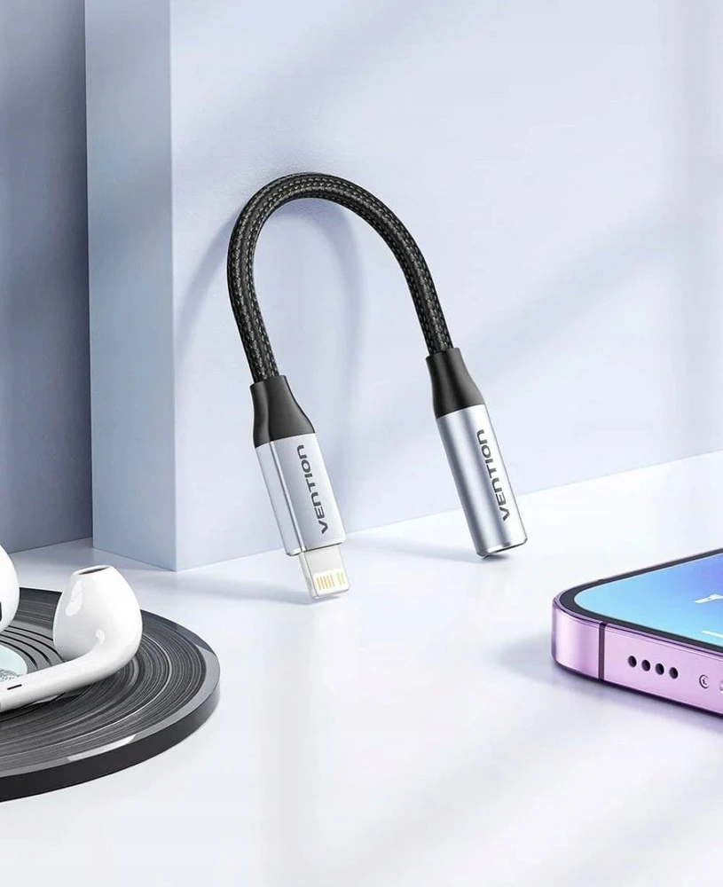 Vention Lightning male adapter 3.5mm jack 0.1m