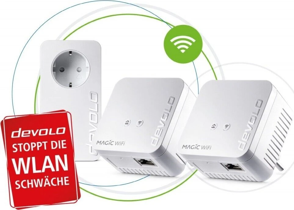 Maršrutizatorius Adapteris Powerline Devolo devolo Magic 1 WiFi 2-1-3 Multikit mini, Powerline + WiFi (3 adapteriai)