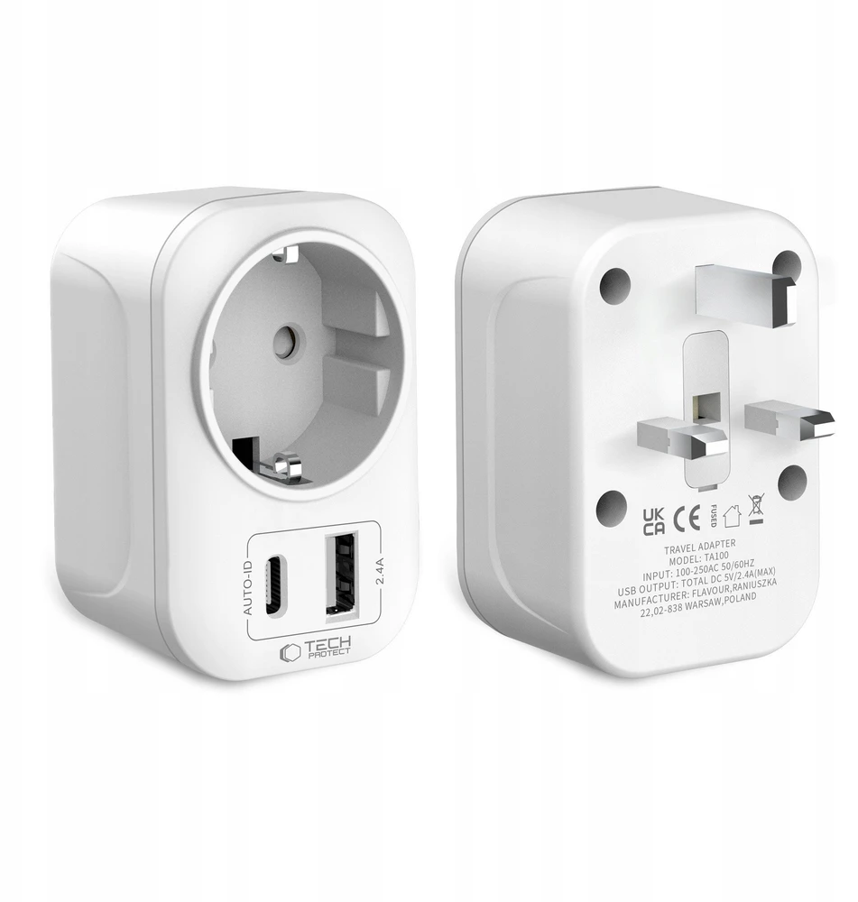 „Tech-Protect TA100“ JK adapteris – baltas