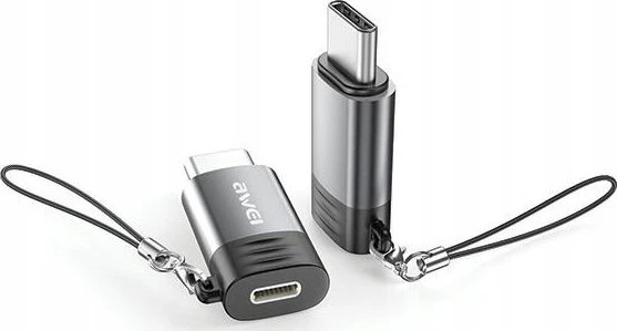 AWEI Adapteris A12 Lightning/USB-C pilkas