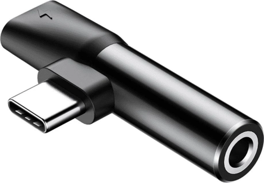Baseus Audio adapteris L41 USB-C prie 3.5mm AUX lizdo + USB-C - Juodas