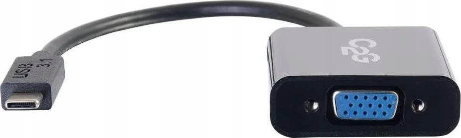 USB C2G USB 3.1 USB Type C į VGA adapteris - USB C į VGA juodas - išorinis vaizdo adapteris - USB 3.1 - D-Sub - juodas