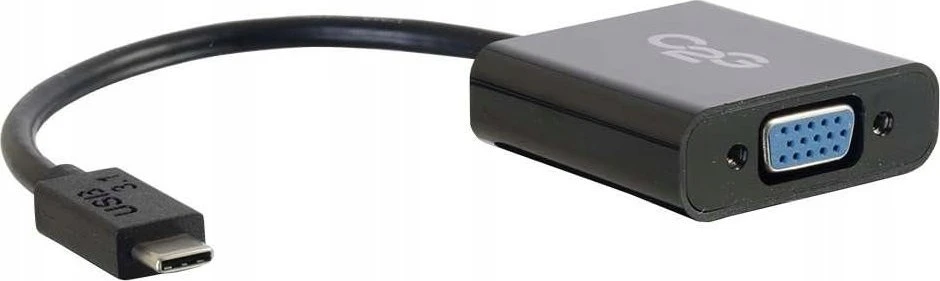 USB C2G USB 3.1 USB Type C į VGA adapteris - USB C į VGA juodas - išorinis vaizdo adapteris - USB 3.1 - D-Sub - juodas