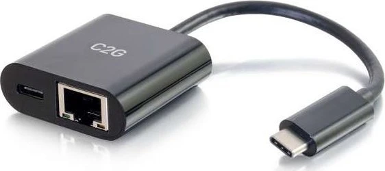 Adapteris USB C2G USB-C - RJ-45 + USB-C Juodas (82408)