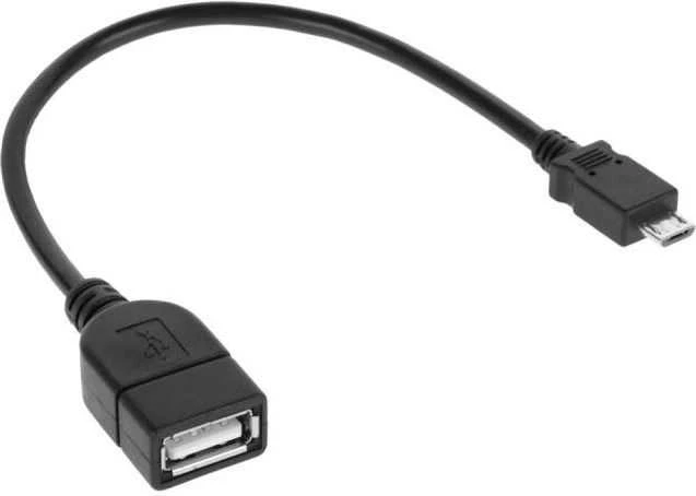 Cabletech Kabelis USB A lizdas - micro USB kištukas 15 cm OTG laidas
