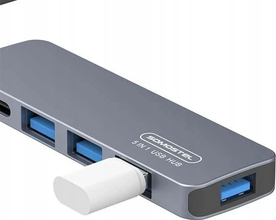 HUB USB Canyon ADAPTER HOST USB-C SOMOSTEL SMS-BZ09 DEX PD 60W 1XTYP-C 1XUSB 3.0 3XUSB 2.0>