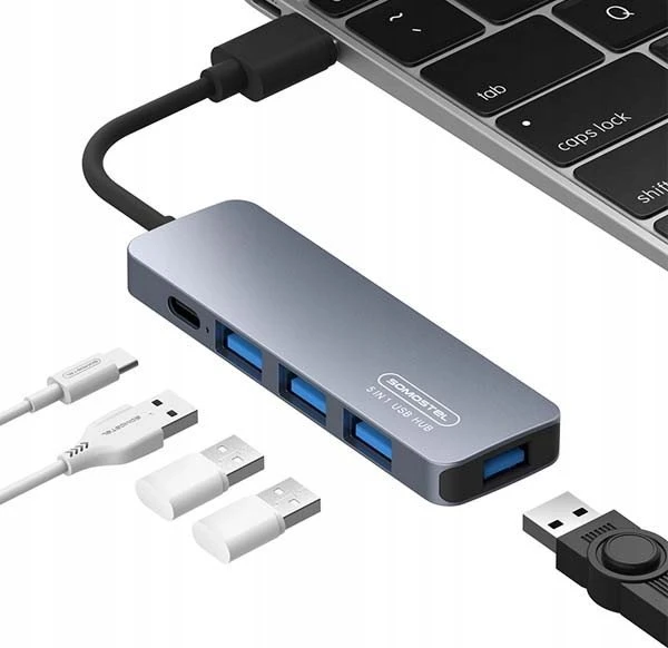 HUB USB Canyon ADAPTER HOST USB-C SOMOSTEL SMS-BZ09 DEX PD 60W 1XTYP-C 1XUSB 3.0 3XUSB 2.0>