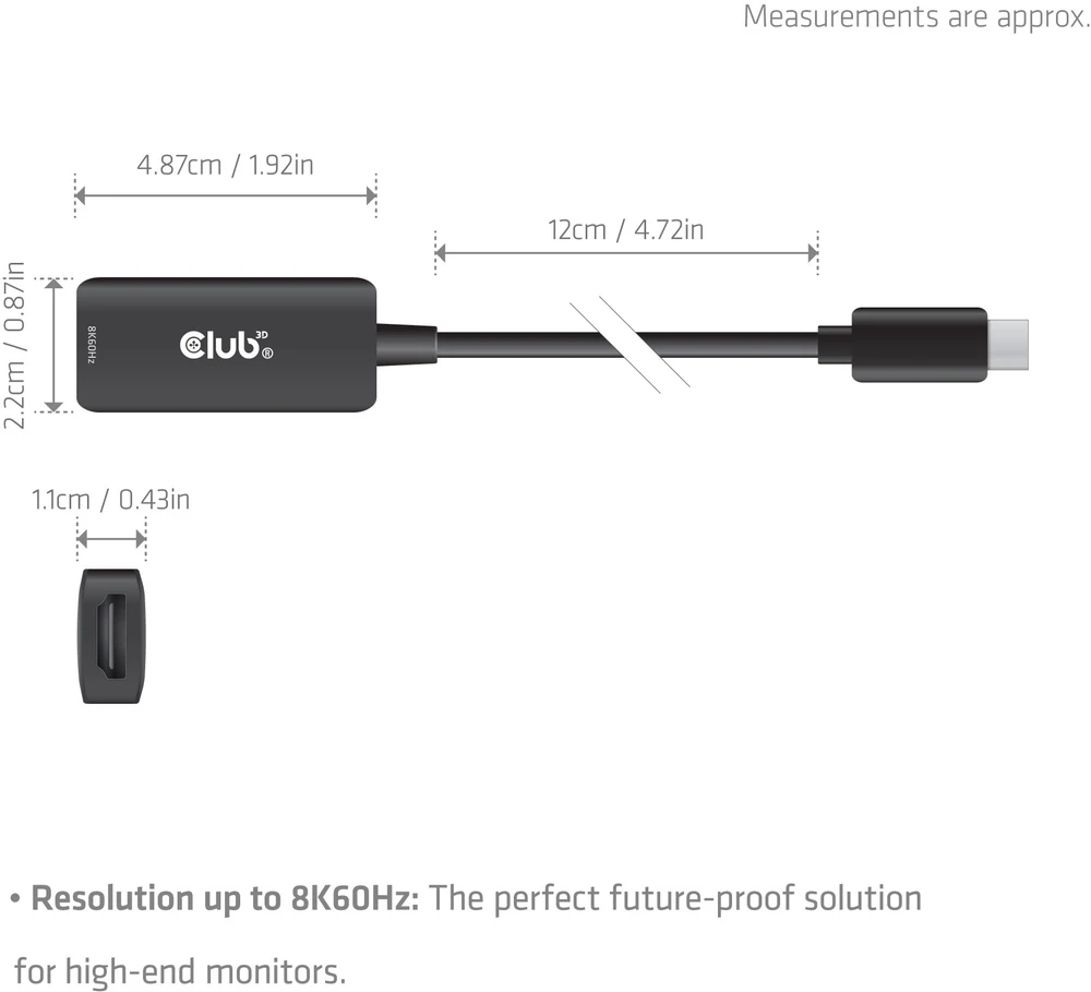 Adapteris USB Club 3D CAC-2505 USB-C - HDMI Juodas (CAC-2505)