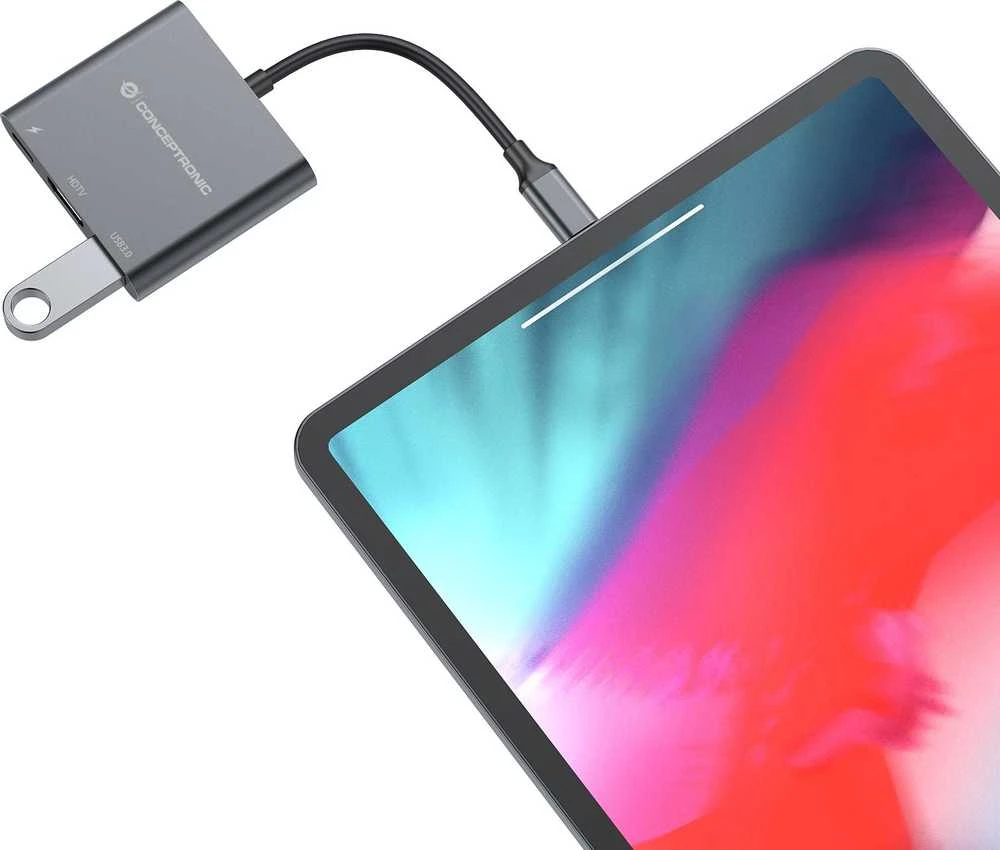Conceptronic USB-C hub adapteris su įjungtu USB raktu