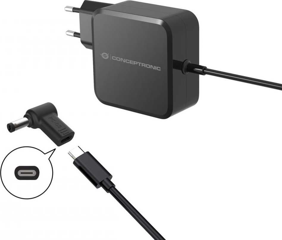 Adapteris USB Conceptronic USB-C - DC-in Juodas (ABBY15PC03)