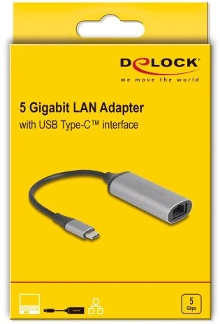 DeLOCK 81570, USB C tipo, RJ-45, 0,15 m, antracito spalvos