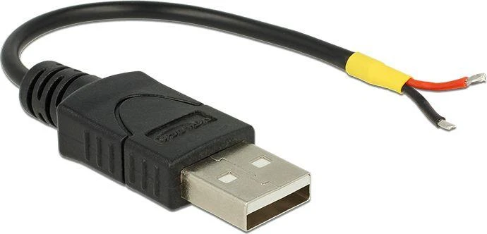 Delock USB 2.0 laidas su atvirais maitinimo galais
