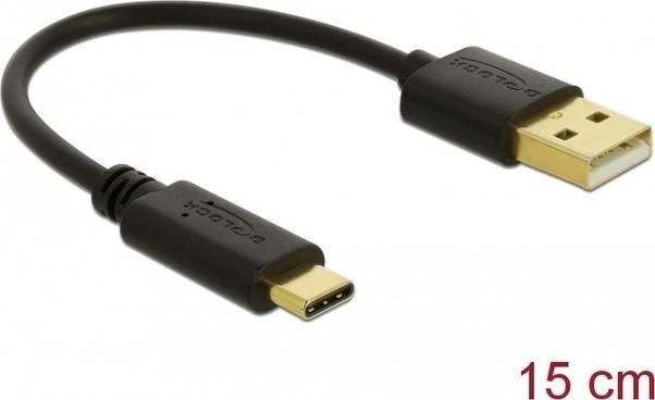 Delock USB įkrovimo laidas Type-A į USB Type-C™ 15 cm