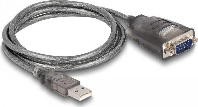 DLC DeLOCK 61400 kabelių lizdinio / kištukinio jungčių tipo keitiklis USB A RS-232 Juoda
