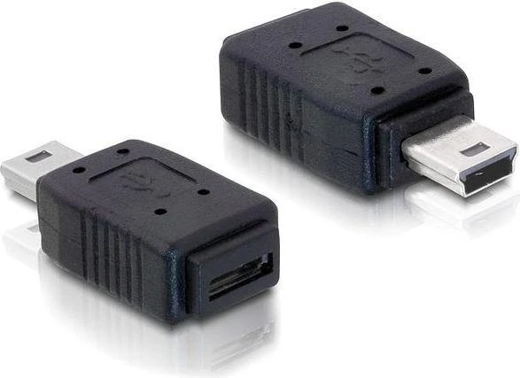 Juodi USB mini į micro-A+B adapteriai
