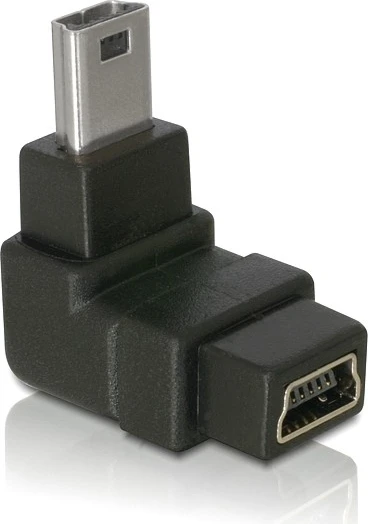 ADAPTER USB MINI(M)->USB MINI(F) KAMPINIS DÓŁ JUODA DELOCK