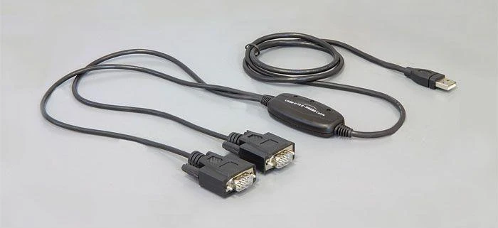 USB adapteris Delock USB - RS- 232 x2 Juodas (61886)